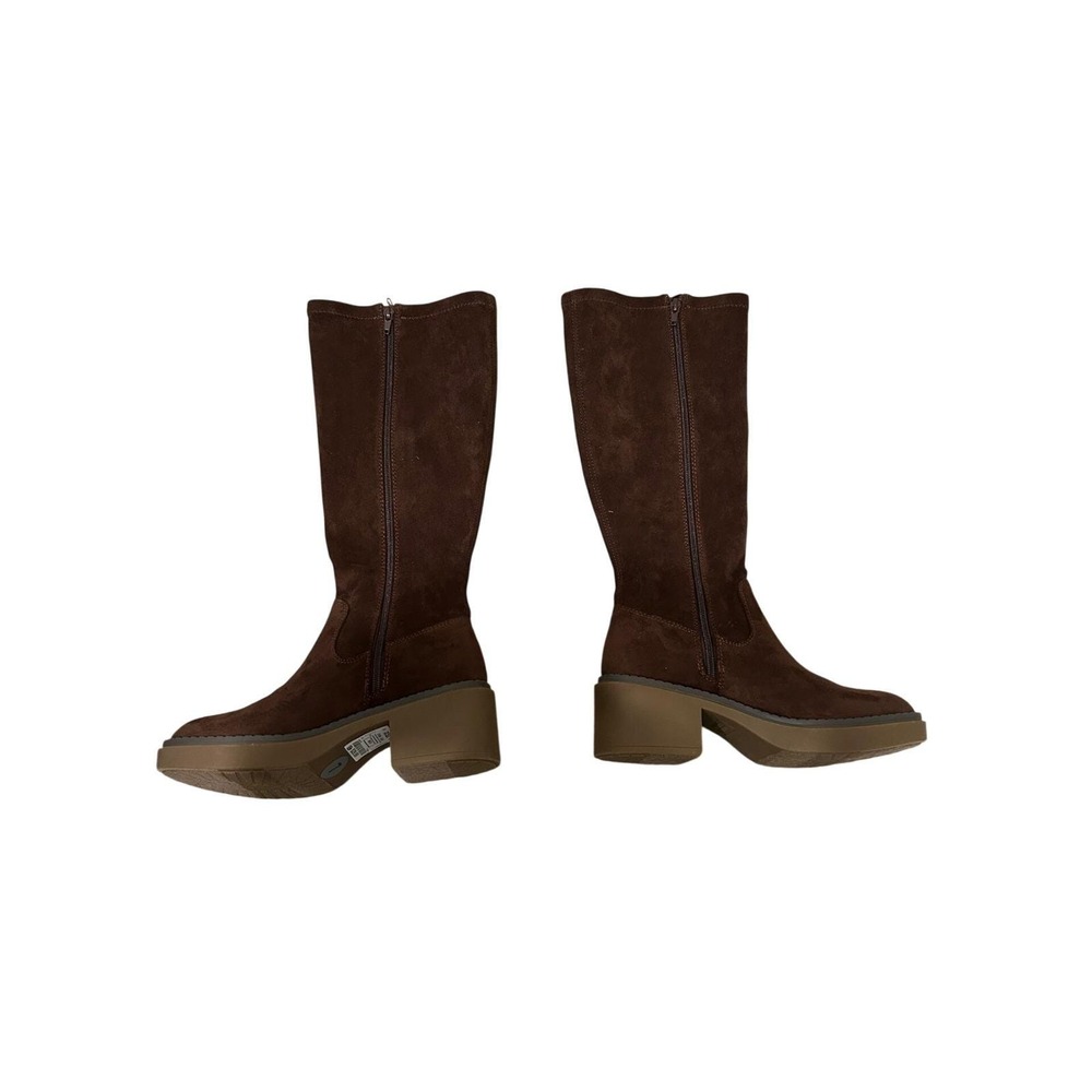 White Mountain Marcella Brown Faux Suede Platform Tall Boots Womens 7M Lug Sole - Picture 4 of 12